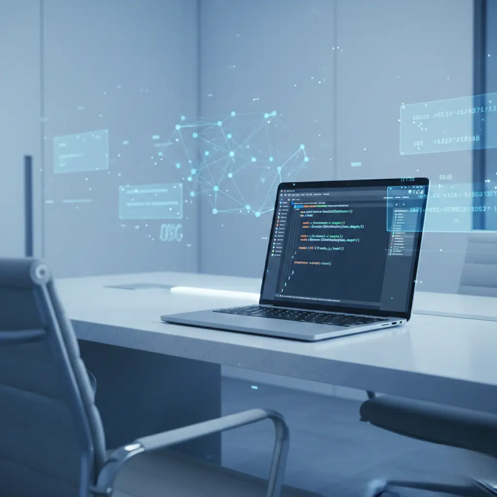 Basic AI code example in Python using machine learning libraries on a laptop screen
