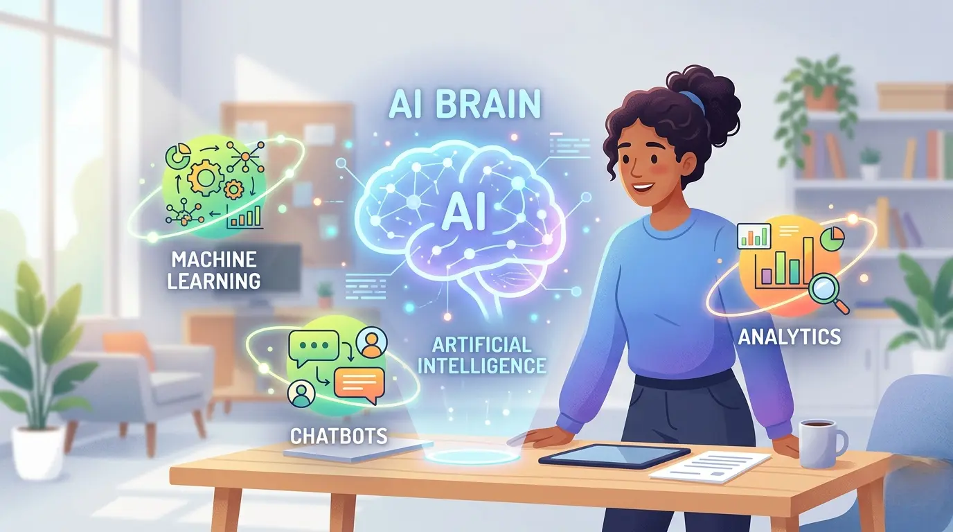 AI Fundamentals Microsoft AI-900 certification concept showing AI dashboard, neural network visuals, and cloud-based machine learning interface