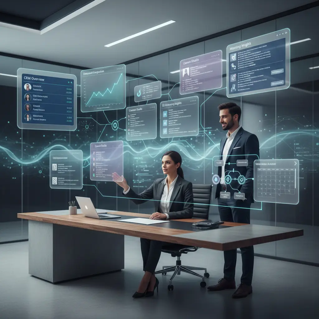 Best AI tools for business visual showing entrepreneurs using connected AI workflows to drive revenue growth in 2026