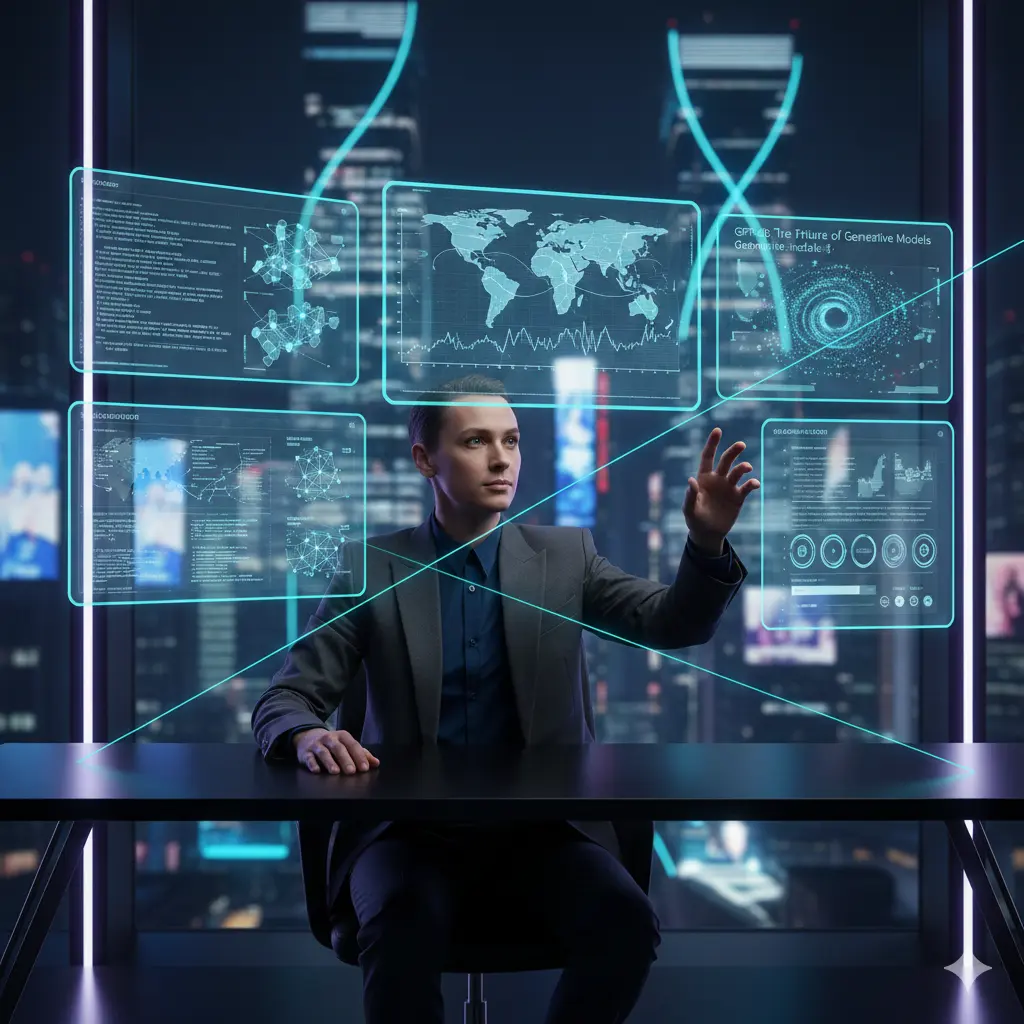 representing how to stay updated on AI trends in 2026 using smart tools, research insights, and real-time data tracking.