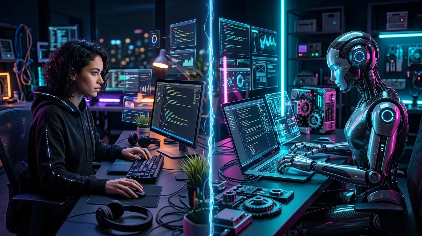 Can AI replace web developers building a website, concept of AI replacing web development in 2026