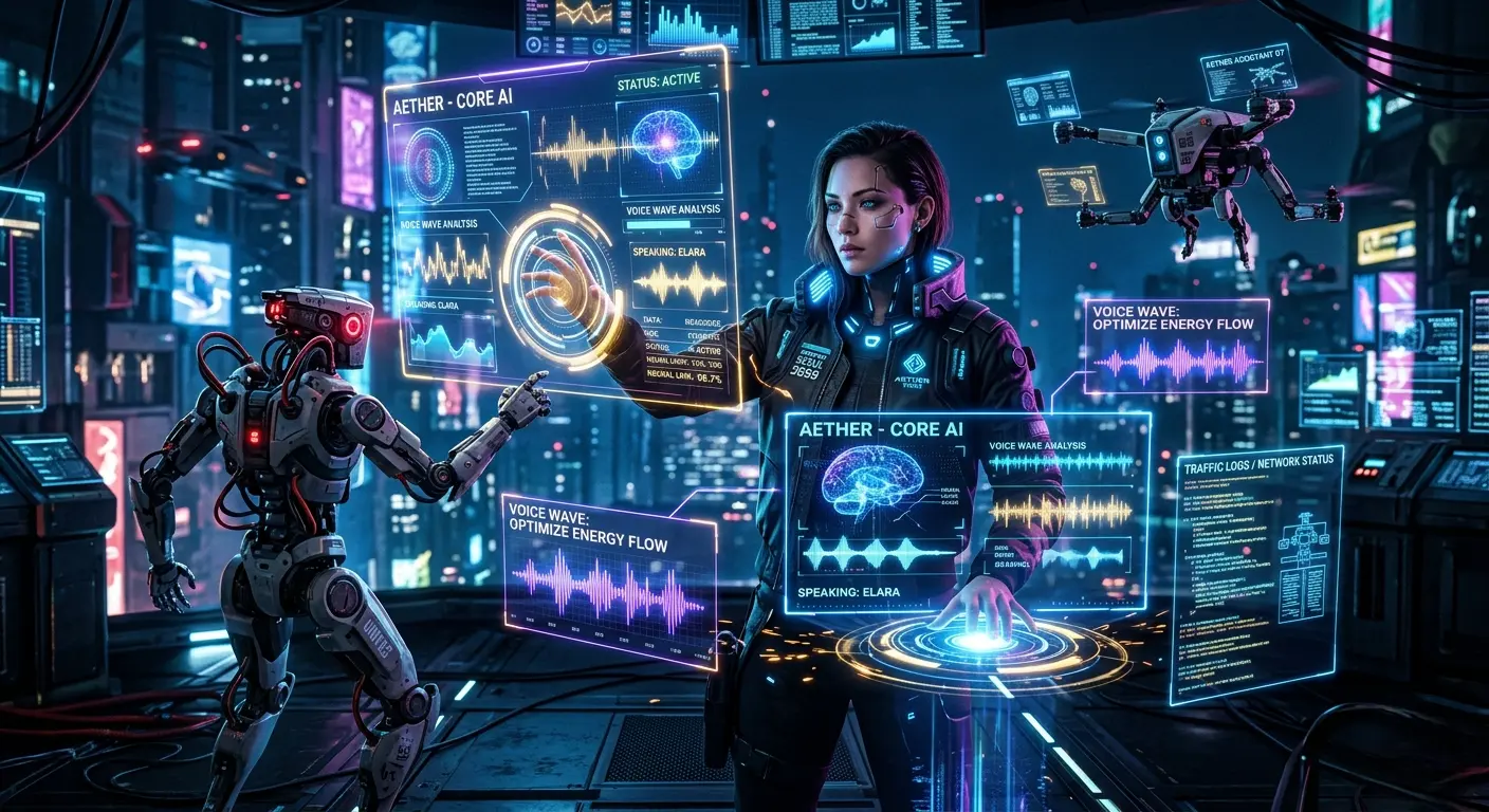 Future trends in conversational AI showing autonomous AI agents, voice and visual interaction, and intelligent systems replacing chatbots in 2026